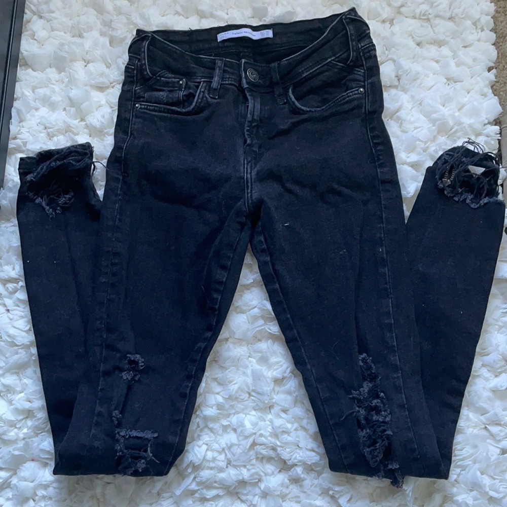 ZARA ripped skinny jeans